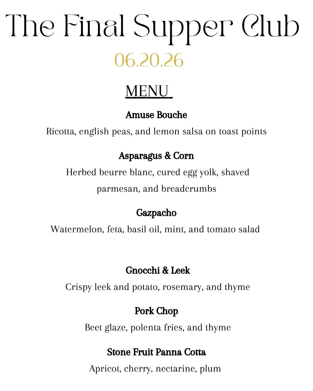 The Final Supper Club!