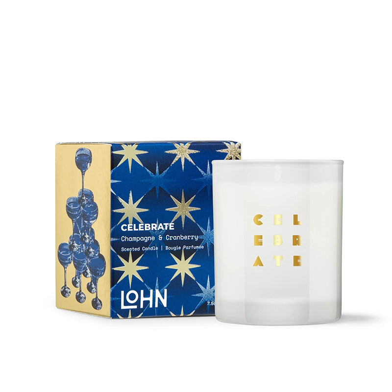 LOHN Holiday Candle - Celebrate Champagne & Cranberry